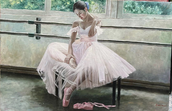 Ballet Dancer Signed Painting