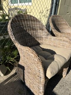 Rattan Outdoor Chair With Seat Cushion. Price EACH.