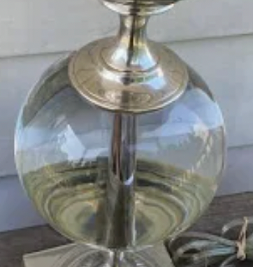 Vintage RH Polished Nickel Empire Egg Table Lamp
