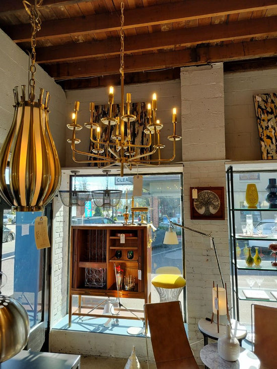 12 Arms Brass Chandelier by Visual Comforts