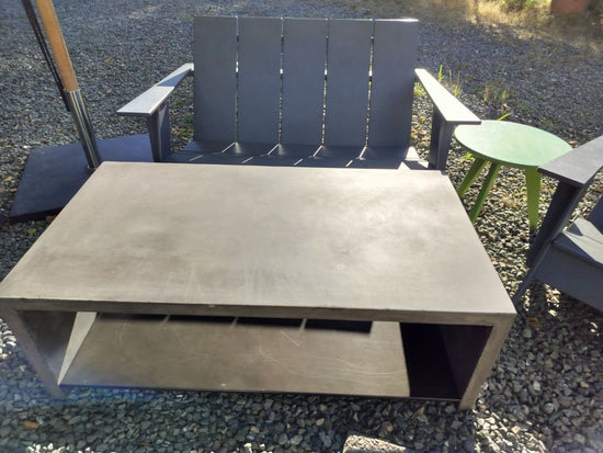 Clutch Modern Concrete Coffee Table with Metal Shelf (Reg. $999.00)