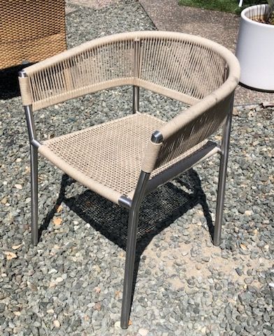 **Kilt for Ethimo Dining Chair by Marcello Ziliani. Aluminum/ Rope