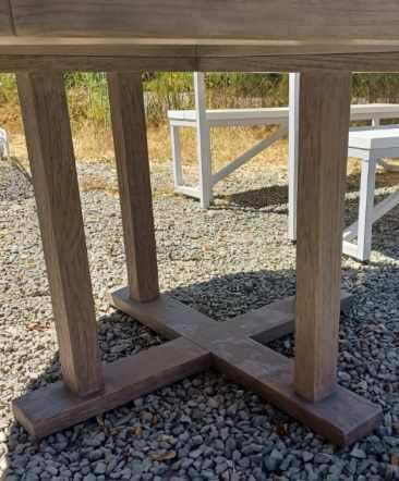 RH Outdoor Dining Table. Weathered Finish