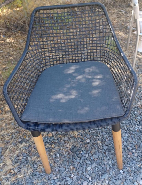 Outdoor Chair. All Weather Wicker. Teak Legs. Price EACH. 4 Available.