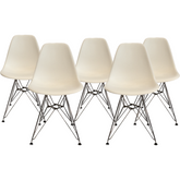 Mid-Century Modern Modernica Fiberglass Shell Chair on Eiffel Base- EACH