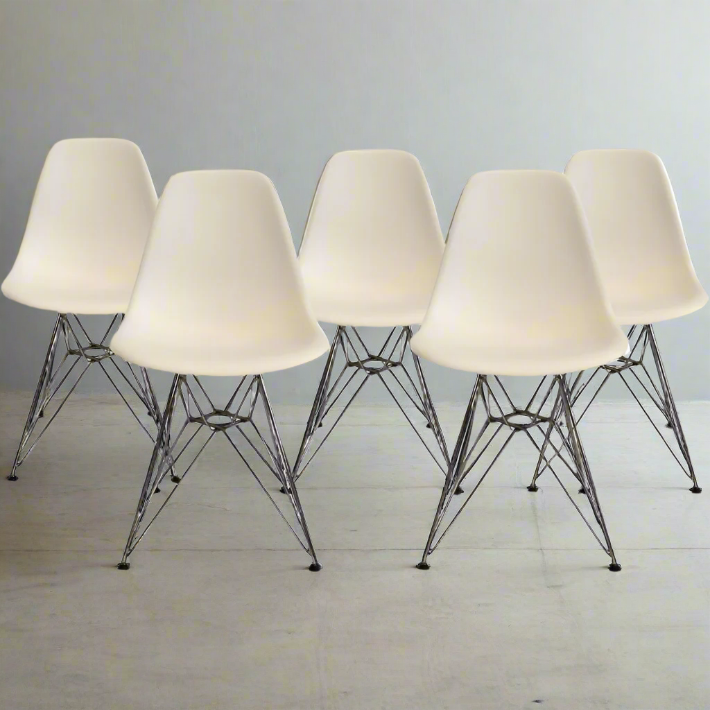 Mid-Century Modern Modernica Fiberglass Shell Chair on Eiffel Base- EACH