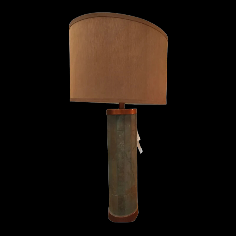 Slate Column on Wood Base Table Lamp. EACH