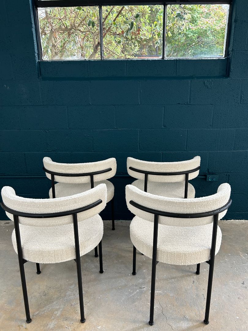 Cb2 Inesse Boucle Ivory Dining Chair SET OF 4