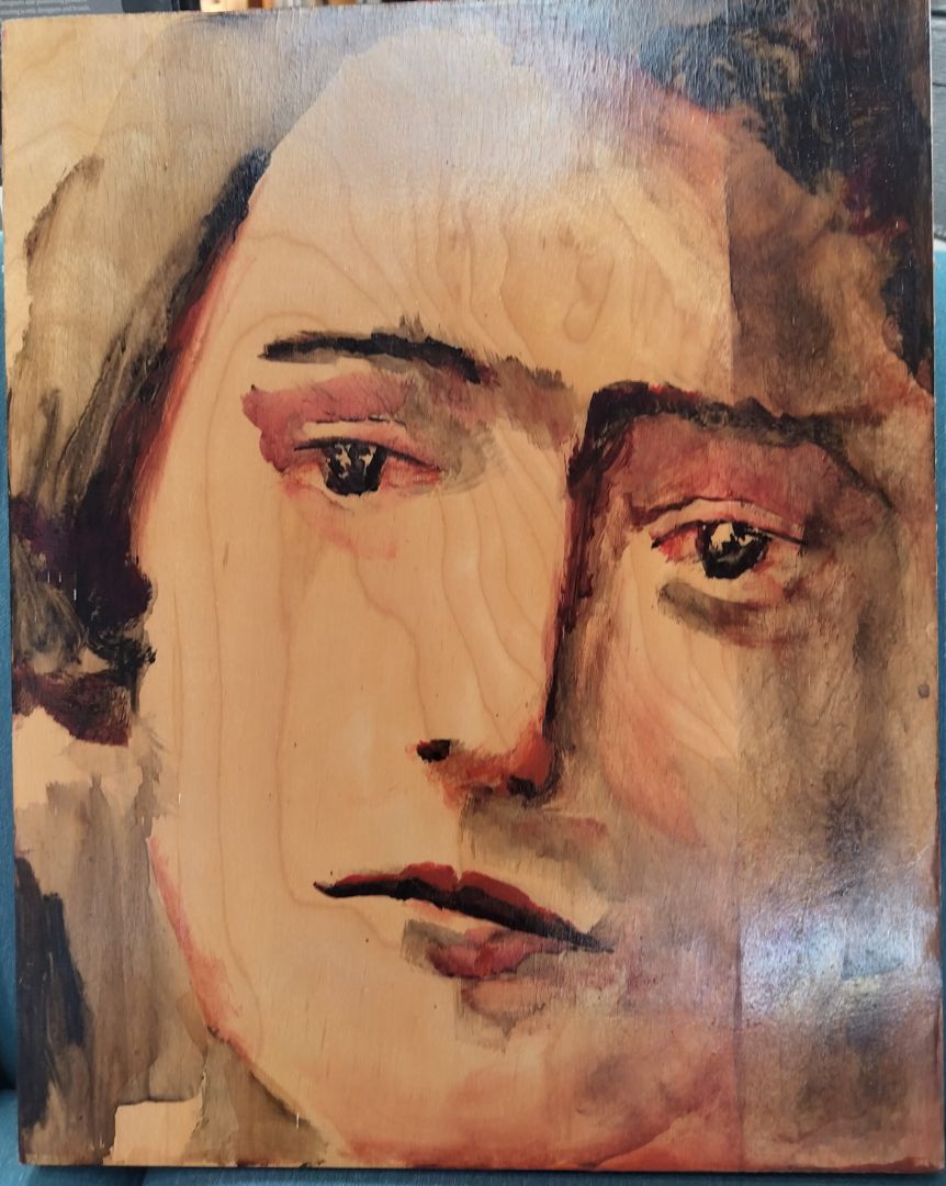 Original Art Portrait on Wood, Signed 2012. EACH