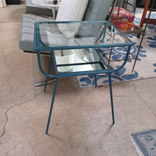 Williams- Sonoma Side Table. Petrol / Teal Color Base. Price EACH.