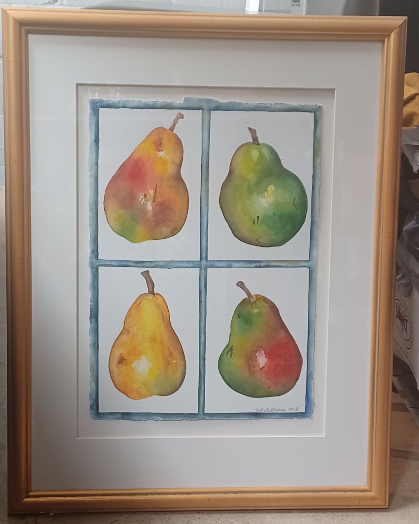 *Original Watercolor By Local Artist Noel  Stubblefield. Pears Study.