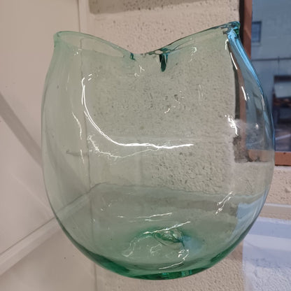 Handblown Glass Vase With Pinched Center