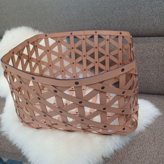 Caramel Leather Basket. From Terrain.