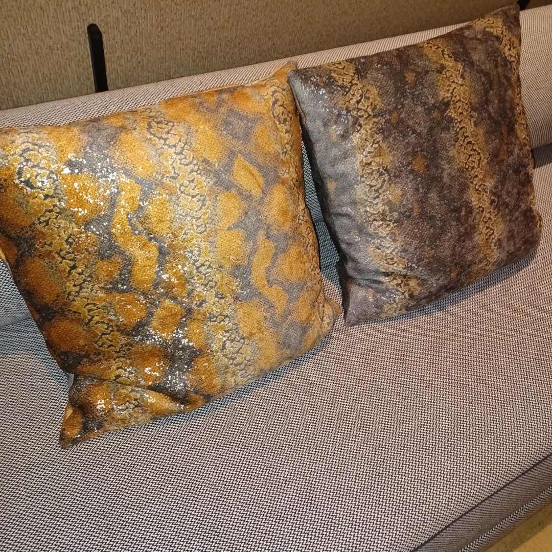 *Snake Print Throw Pillow. Down Filled.