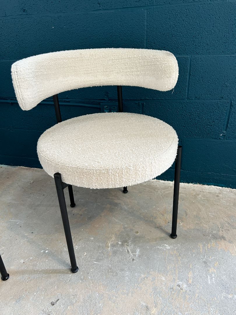 Cb2 Inesse Boucle Ivory Dining Chair SET OF 4