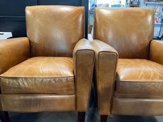 Room & Board Distressed Leather Recliner EACH