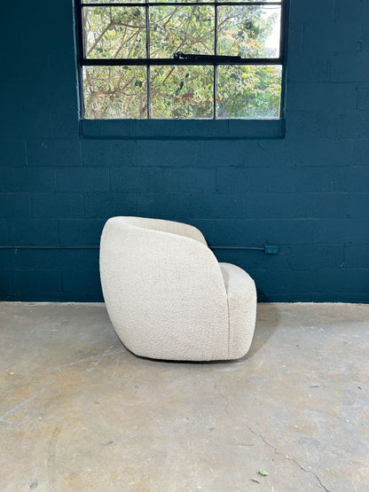 CB2 Gwyneth Ivory Boucle Swivel Chair- Each