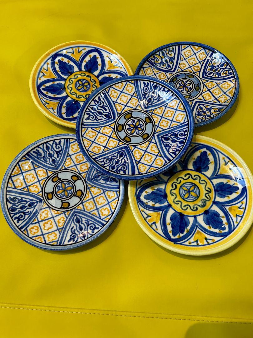 Set of 5 Hand Made Ceramic Bread &amp; Butter Plates