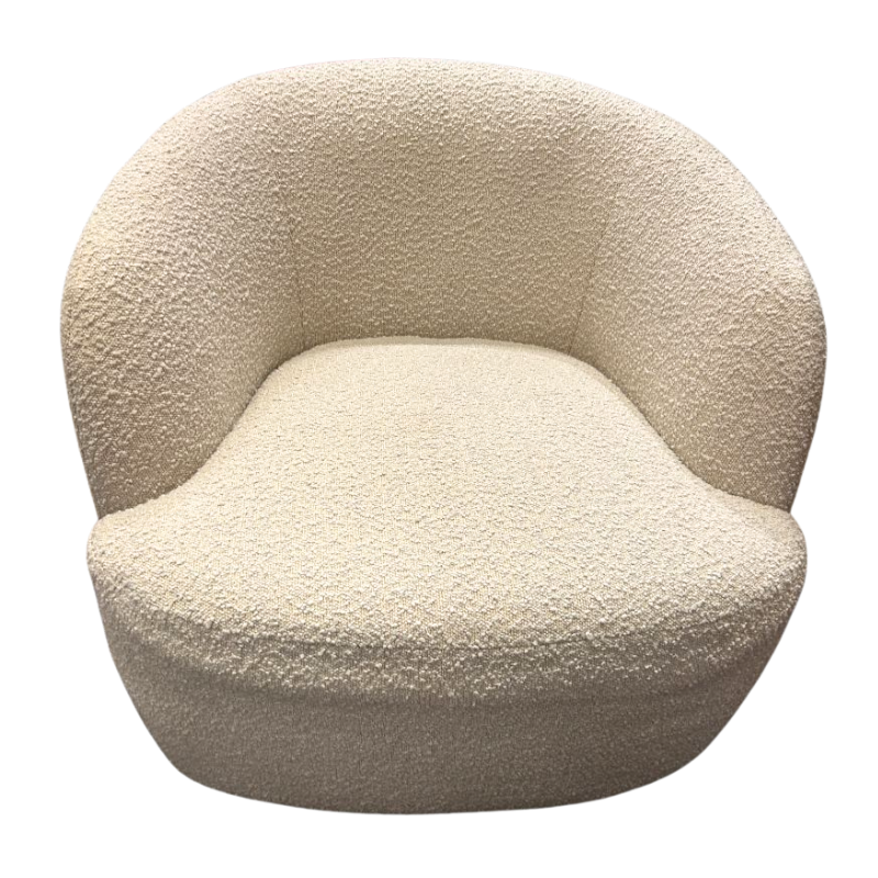 CB2 Gwyneth Ivory Boucle Swivel Chair by Goop