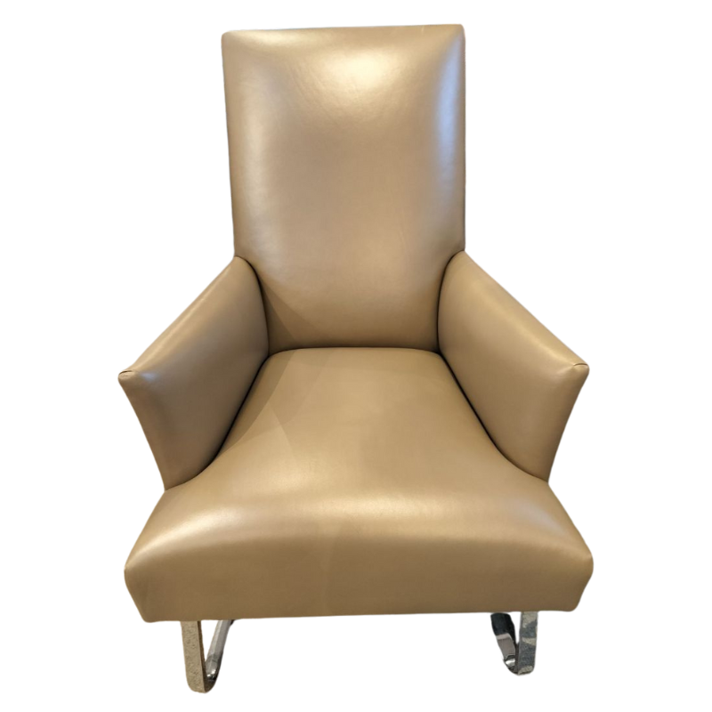 Donghia Odeon Club Chair in Donghia Lucky Leather Platinum