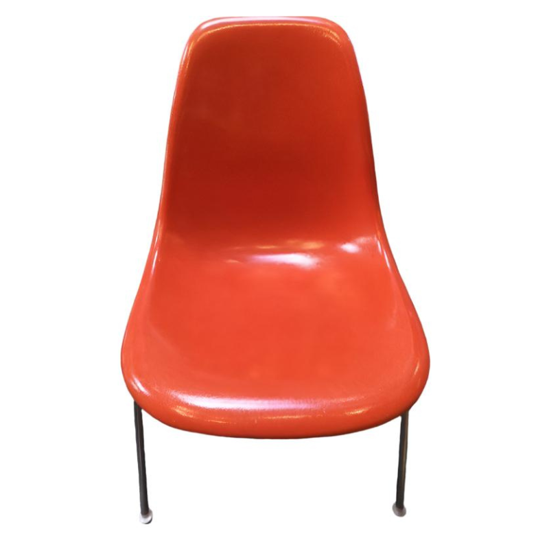 Original 1960s Eames for Herman Miller Orange Fiberglass Shell Chairs. SET OF 4