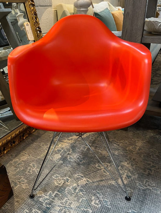 Eames Molded Plastic Armchair w Chrome Eiffel Base