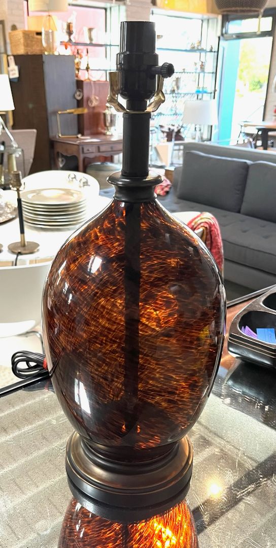 Amber & Brown Glass Table Lamp (base only)