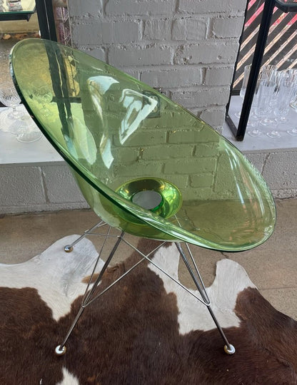 Vintage Kartell &quot;Eros&quot; Chair by Phillippe Starck, Green,   EACH