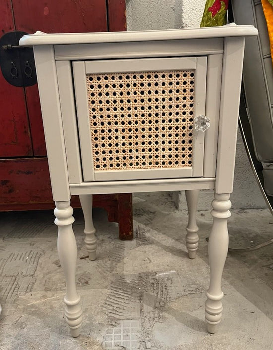 Anthropologie Side Table w Cane Front