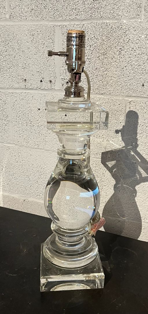 RH Solid Glass Table Lamp Base  (As Is, original $500)