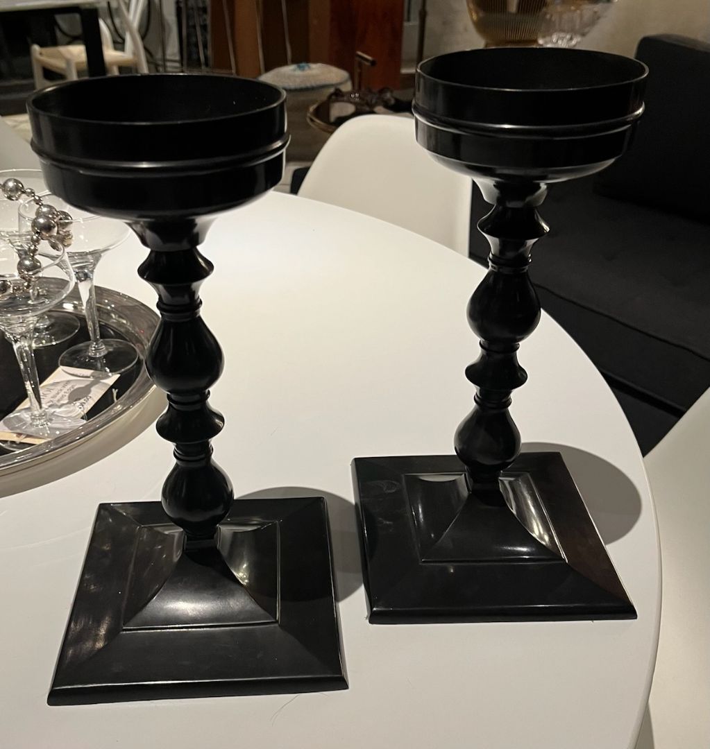 Pottery Barn Black Iron Candle Holders  EACH