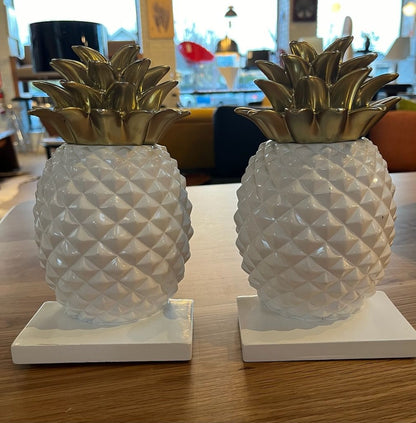 Vintage Hollywood Regency Pineapple Bookends