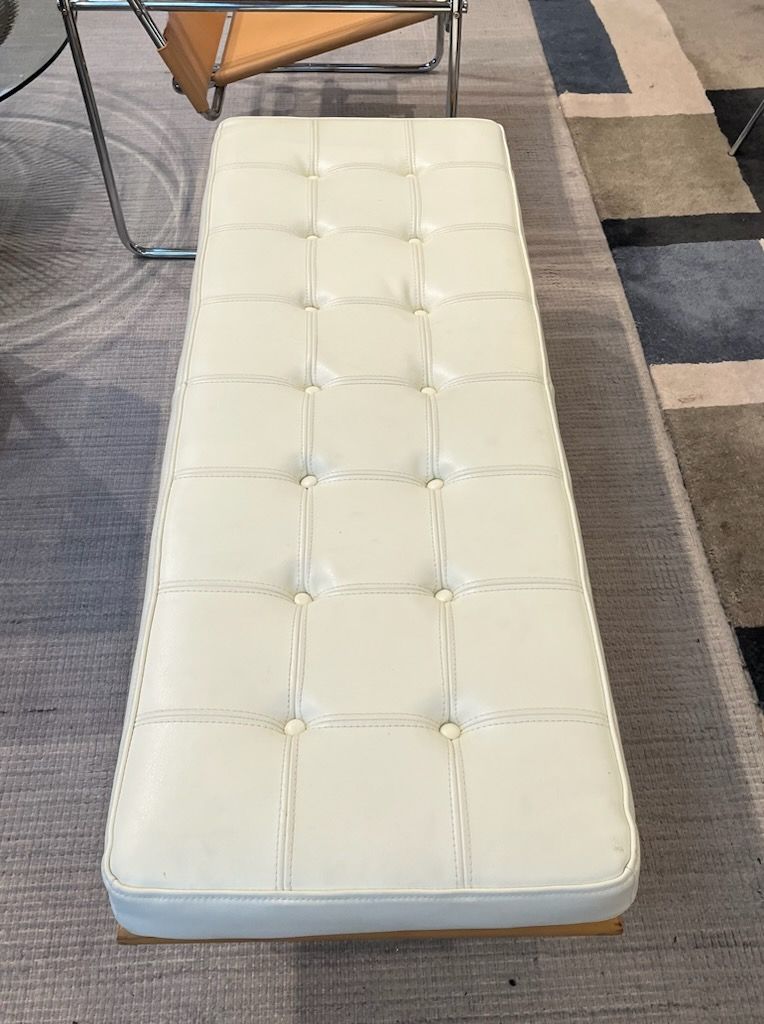 Andalucha White Leather Bench