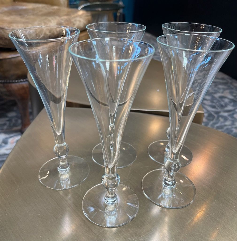 Vintage French Champagne Flutes      SET OF 5