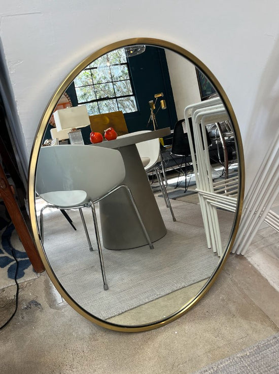 Vintage Brass Oval Mirror