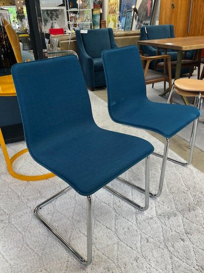 CB2 Teal Modern Dining Chair  EACH