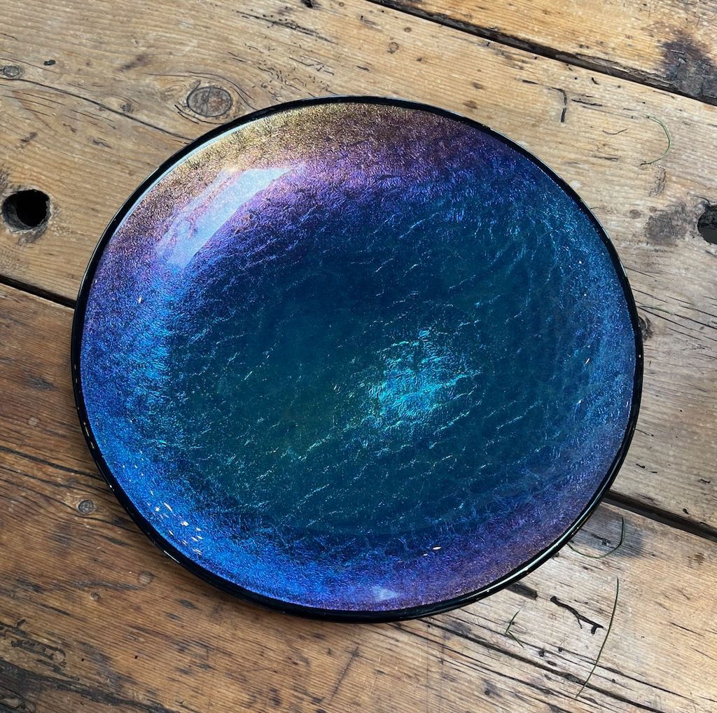 Hathcoat Studios Fused Art Glass Plate, Signed.