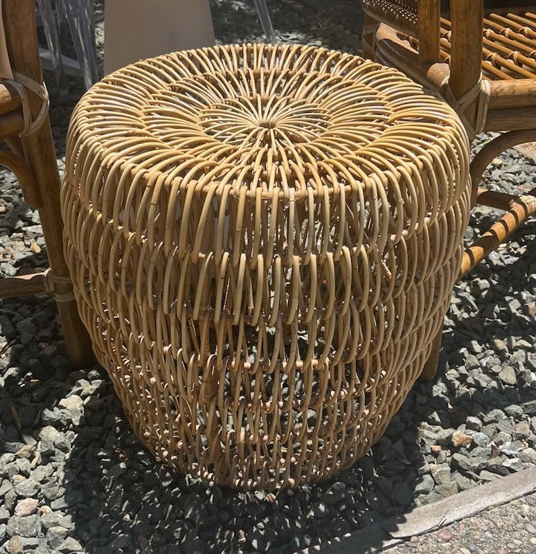 Round Rattan Accent/Side Table