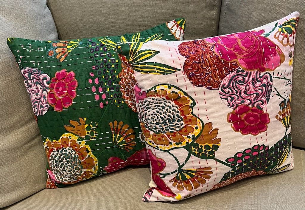 Colorful Sari Accent Pillow Cover