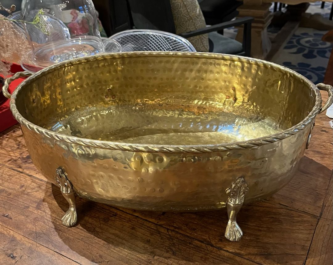 Hammered Brass Footed Wine/Champagne Bucket