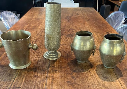 Solid Brass Table Top Vases