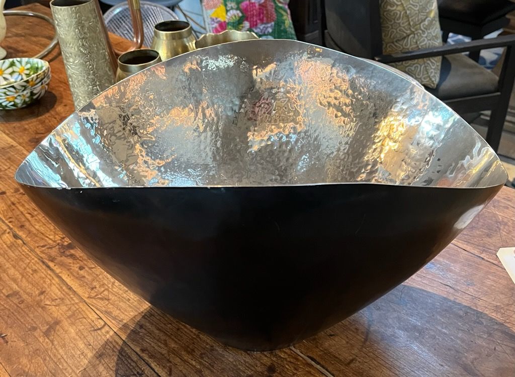 Arteriors Large Millicent Bronze Bowl w Silver Interior