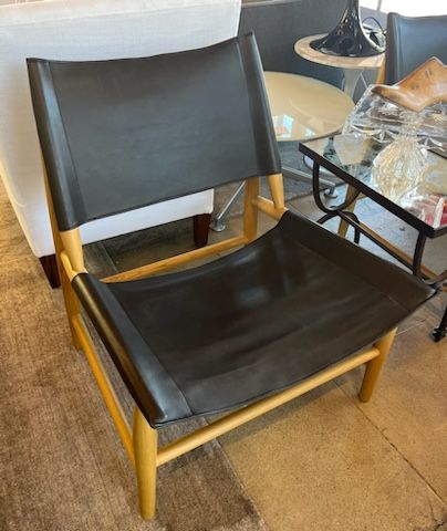 MCM Black Leather Sling Chair EACH