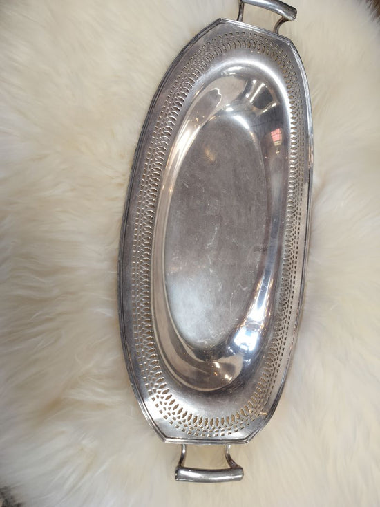 Vintage Oval Silver Plated Tray