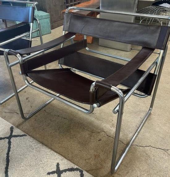 Authentic Gavina for Wassily Brown Leather/Chrome Chair