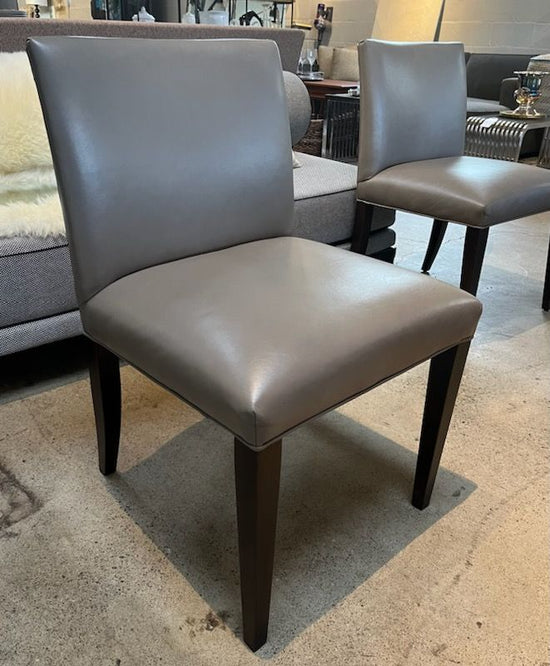 Room & Board Gray Leather Dining Chairs  SET OF 6