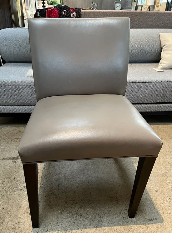 Room & Board Gray Leather Dining Chairs  SET OF 6