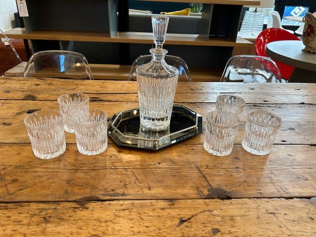 Vintage Crystal Decanter and Glass Set