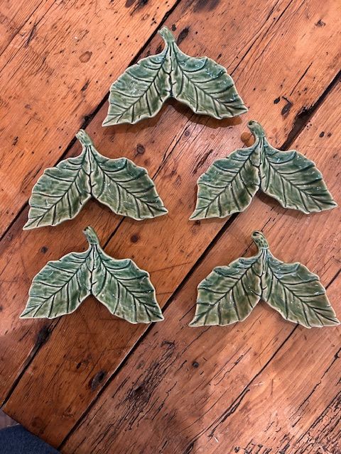 Vintage Ceramic Leaves Small Dish. Made in Portugal. Bordallo Pinheiro.