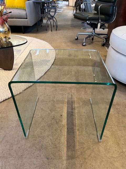 Curved Glass waterfall side or coffee table